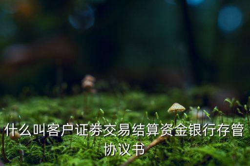 什么叫客戶證劵交易結(jié)算資金銀行存管協(xié)議書(shū)
