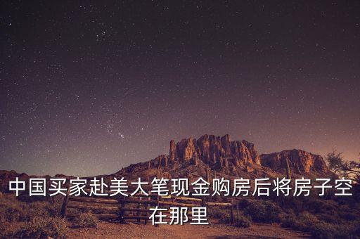 中國人在美為什么用現(xiàn)金買房，中國買家赴美大筆現(xiàn)金購房后將房子空在那里