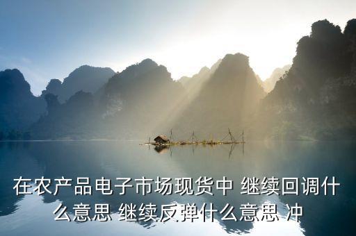 中繼反彈是什么意思，在農產品電子市場現(xiàn)貨中 繼續(xù)回調什么意思 繼續(xù)反彈什么意思 沖