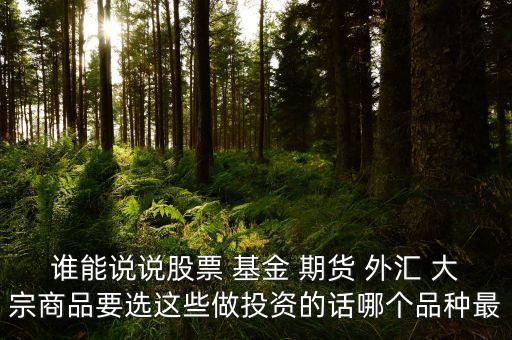 誰能說說股票 基金 期貨 外匯 大宗商品要選這些做投資的話哪個(gè)品種最