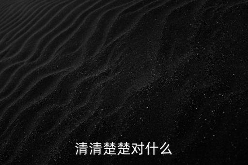 明明白白的什么，清清楚楚對什么