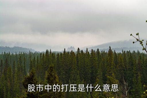 股票打壓是什么意思，股市中的打壓是什么意思