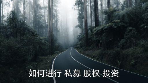 如何進行 私募 股權(quán) 投資