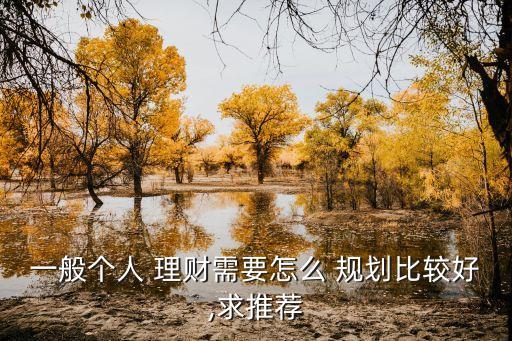 一般個人 理財(cái)需要怎么 規(guī)劃比較好,求推薦