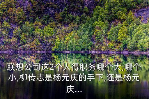 聯(lián)想公司這2個人得職務(wù)哪個大,哪個小,柳傳志是楊元慶的手下,還是楊元慶...