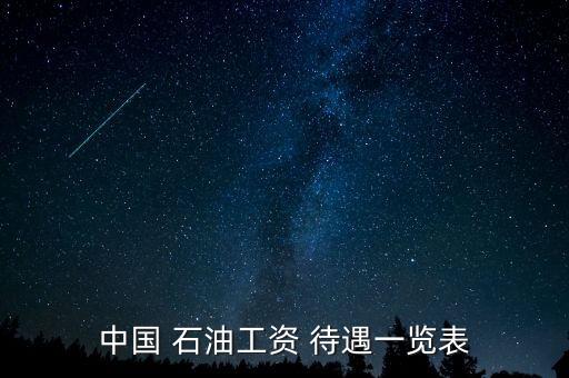 中國(guó) 石油工資 待遇一覽表