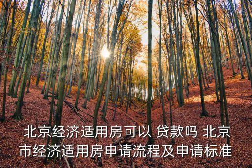  北京經(jīng)濟適用房可以 貸款嗎 北京市經(jīng)濟適用房申請流程及申請標準