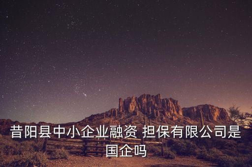昔陽縣中小企業(yè)融資 擔(dān)保有限公司是國(guó)企嗎