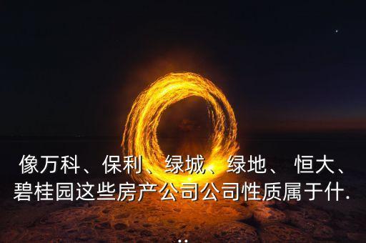像萬(wàn)科、保利、綠城、綠地、 恒大、碧桂園這些房產(chǎn)公司公司性質(zhì)屬于什...