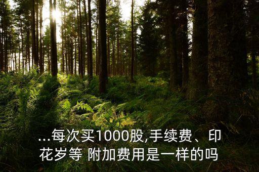 ...每次買(mǎi)1000股,手續(xù)費(fèi)、印花歲等 附加費(fèi)用是一樣的嗎