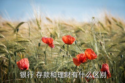  銀行 存款和理財有什么區(qū)別
