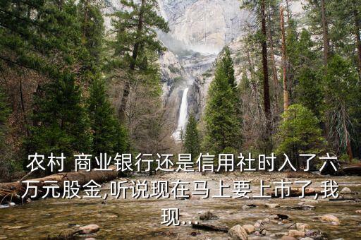  農村 商業(yè)銀行還是信用社時入了六萬元股金,聽說現(xiàn)在馬上要上市了,我現(xiàn)...