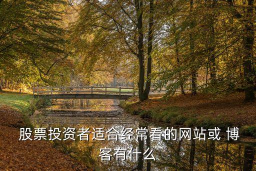  股票投資者適合經(jīng)?？吹木W(wǎng)站或 博客有什么