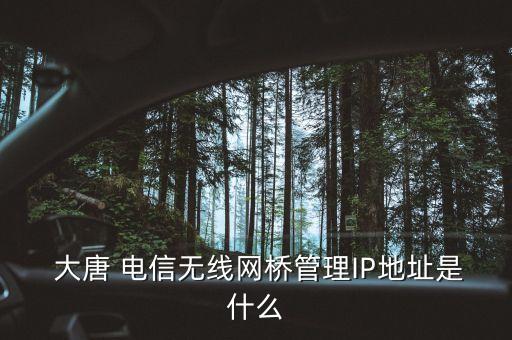  大唐 電信無(wú)線網(wǎng)橋管理IP地址是什么