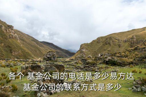 各個(gè) 基金公司的電話(huà)是多少易方達(dá) 基金公司的聯(lián)系方式是多少
