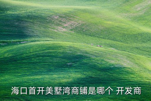  ?？谑组_(kāi)美墅灣商鋪是哪個(gè) 開(kāi)發(fā)商