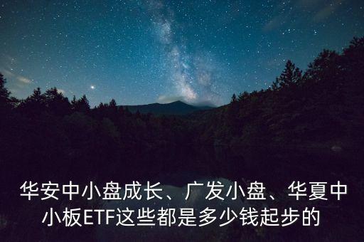  華安中小盤成長、廣發(fā)小盤、華夏中小板ETF這些都是多少錢起步的