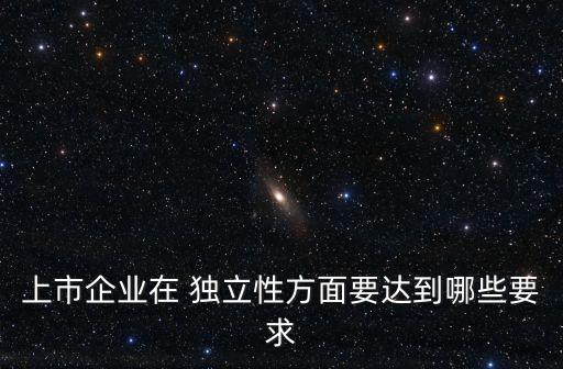 上市企業(yè)在 獨(dú)立性方面要達(dá)到哪些要求
