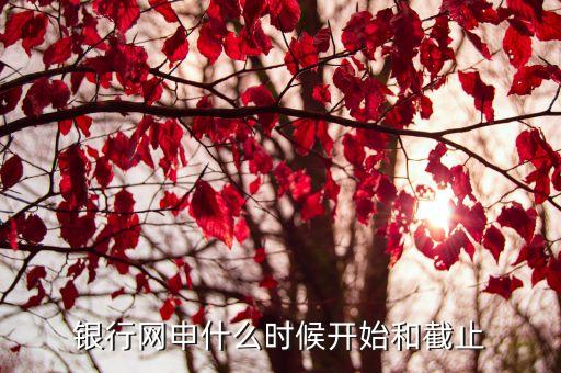 銀行網(wǎng)申什么時(shí)候開始和截止