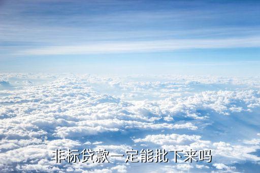  非標貸款一定能批下來嗎