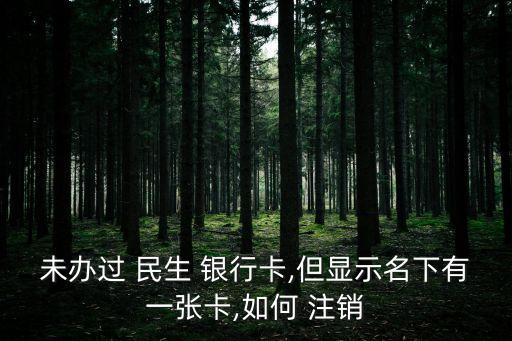 未辦過(guò) 民生 銀行卡,但顯示名下有一張卡,如何 注銷