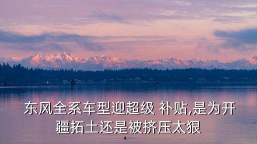  東風(fēng)全系車型迎超級 補(bǔ)貼,是為開疆拓土還是被擠壓太狠