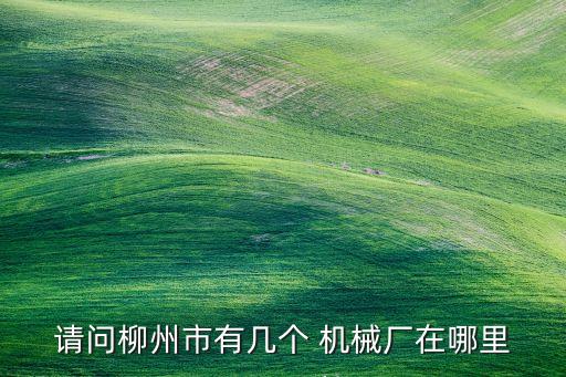請(qǐng)問柳州市有幾個(gè) 機(jī)械廠在哪里