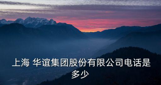  上海 華誼集團股份有限公司電話是多少