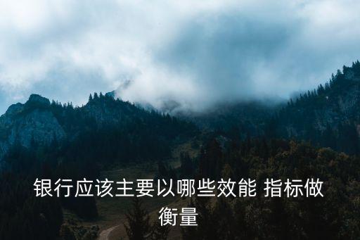  銀行應(yīng)該主要以哪些效能 指標做 衡量