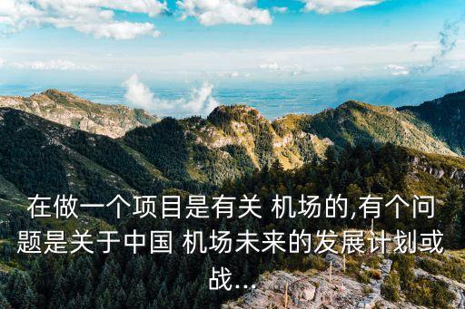 在做一個(gè)項(xiàng)目是有關(guān) 機(jī)場(chǎng)的,有個(gè)問題是關(guān)于中國(guó) 機(jī)場(chǎng)未來(lái)的發(fā)展計(jì)劃或戰(zhàn)...