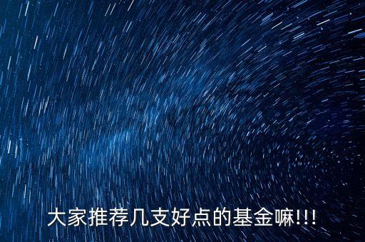 大家推薦幾支好點(diǎn)的基金嘛!!!
