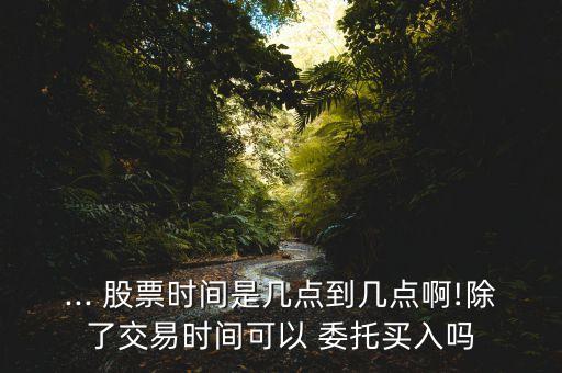 股票什么時(shí)間可以委托,股票買(mǎi)入什么委托方式最好