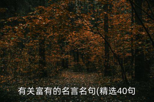 有關富有的名言名句(精選40句