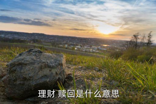  理財 贖回是什么意思