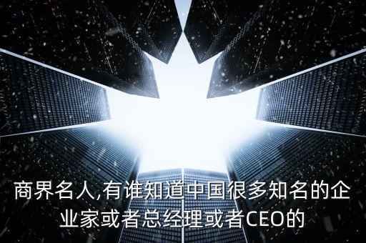 商界名人,有誰(shuí)知道中國(guó)很多知名的企業(yè)家或者總經(jīng)理或者CEO的