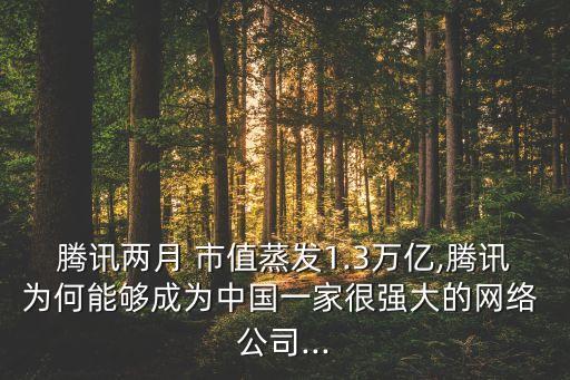 騰訊兩月 市值蒸發(fā)1.3萬億,騰訊為何能夠成為中國(guó)一家很強(qiáng)大的網(wǎng)絡(luò) 公司...