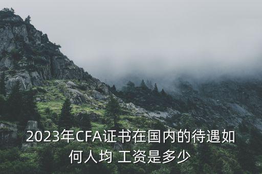 2023年CFA證書在國內的待遇如何人均 工資是多少