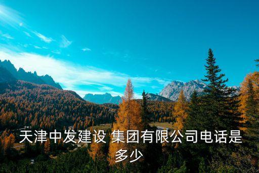 天津中發(fā)建設(shè) 集團有限公司電話是多少