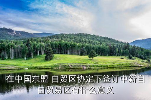 在中國東盟 自貿(mào)區(qū)協(xié)定下簽訂中新自由貿(mào)易區(qū)有什么意義