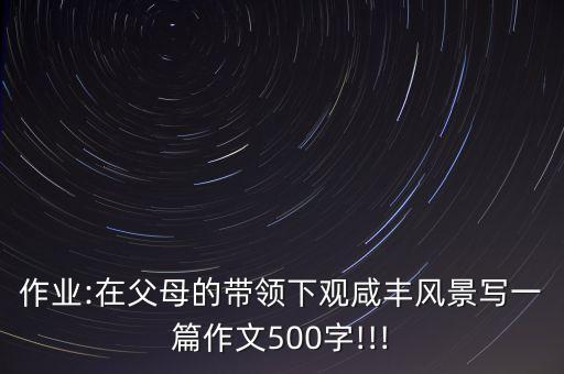 作業(yè):在父母的帶領下觀咸豐風景寫一篇作文500字!!!