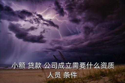  小額 貸款 公司成立需要什么資質人員 條件