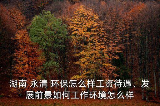 湖南 永清 環(huán)保怎么樣工資待遇、發(fā)展前景如何工作環(huán)境怎么樣