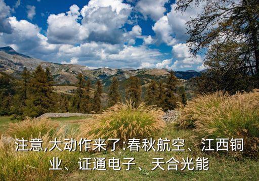 注意,大動作來了:春秋航空、江西銅業(yè)、證通電子、天合光能