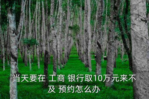 當天要在 工商 銀行取10萬元來不及 預(yù)約怎么辦