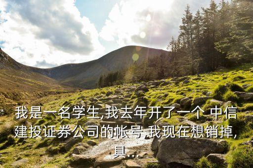 我是一名學(xué)生,我去年開(kāi)了一個(gè) 中信建投證券公司的帳號(hào),我現(xiàn)在想銷(xiāo)掉,具...