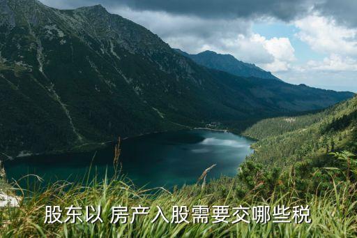 股東以 房產入股需要交哪些稅