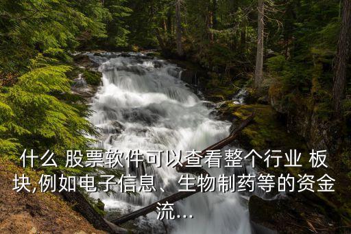 什么 股票軟件可以查看整個(gè)行業(yè) 板塊,例如電子信息、生物制藥等的資金流...