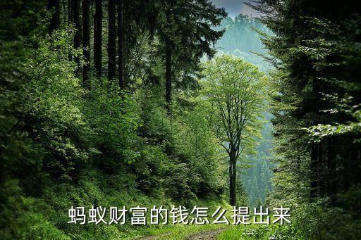 螞蟻財(cái)富的錢怎么提出來