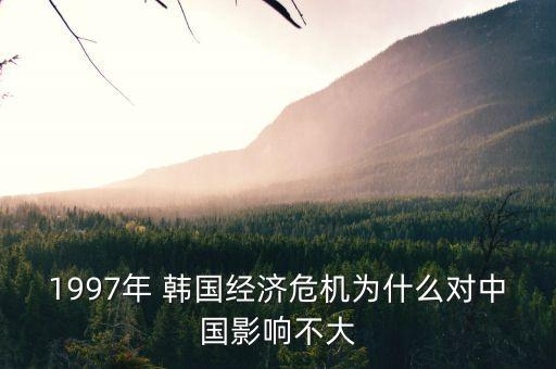 1997年 韓國經(jīng)濟危機為什么對中國影響不大
