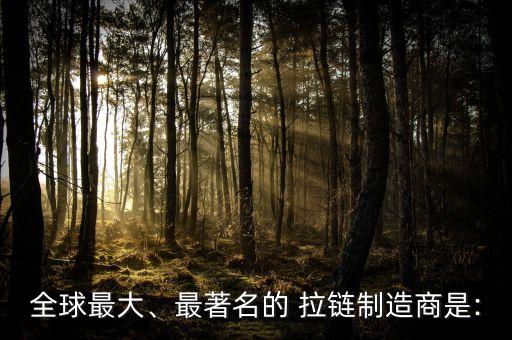 全球最大、最著名的 拉鏈制造商是: